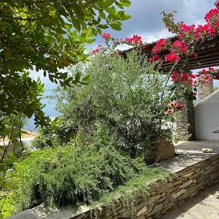 Andros -stone House With Shared Pool & Seaview Tatil Evi *